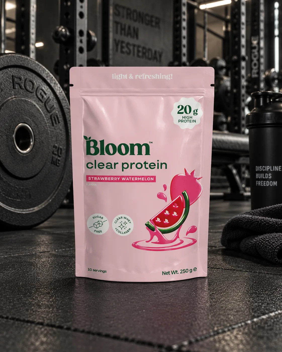 Bloom clear protein in the weight room