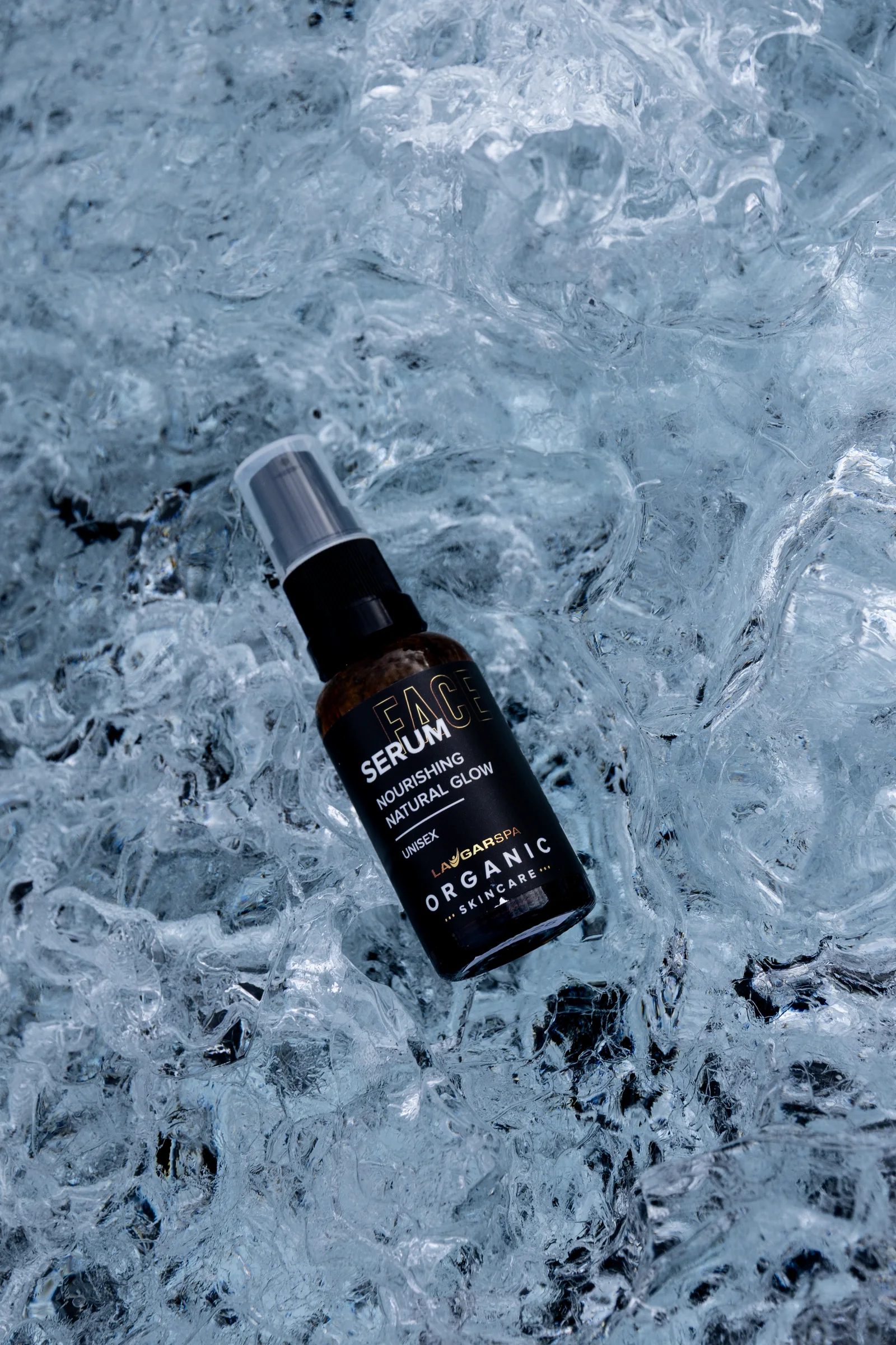 Organic Skincare Face Serum on ice